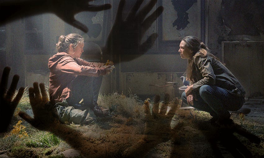 Ellie and Tess from HBO's show The Last of Us